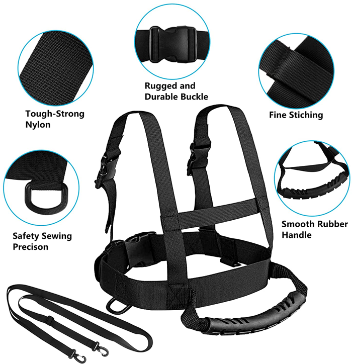 Hi Snow Ski and Snowboard Training Harness for Kids, Boys, Girls, Beginners - Black